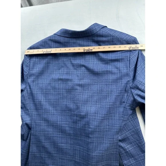 Shaquille Oneal XLG Mens Blue Plaid Suit Separate Blazer Jacket - Picture 10 of 12